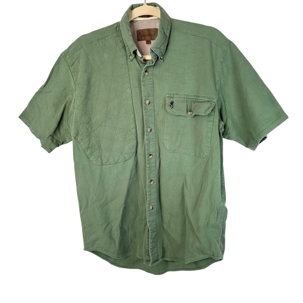 Browning Shooting Shirt M Quilted Short Sleeve Button Utility Outdoorcore Hunt